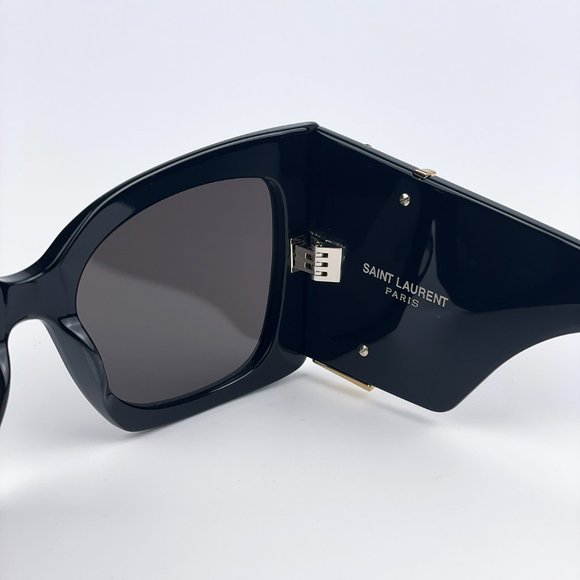 Saint Laurent SLM119 BLAZE 001 Sunglasses Black Grey Oversized Cat Eye Women - Picture 12 of 15